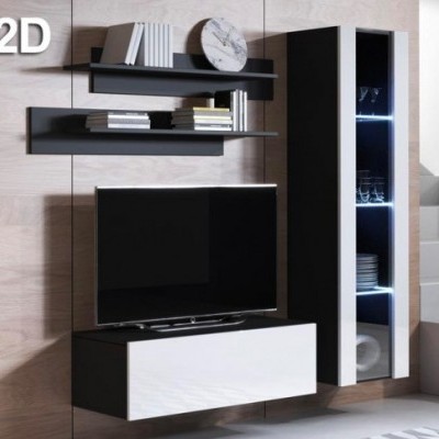 Conjunto de Móveis de Sala Koi2 com luz LED - Disponível em 5 cores