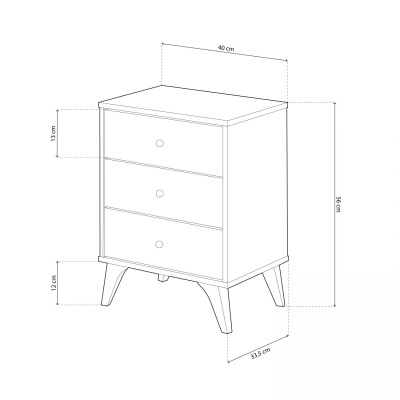 Mesinha de Cabeceira 3 Gavetas