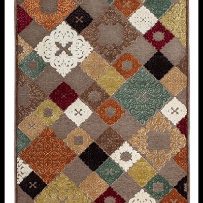 Tapete colorido com padrão geométrico em relevo