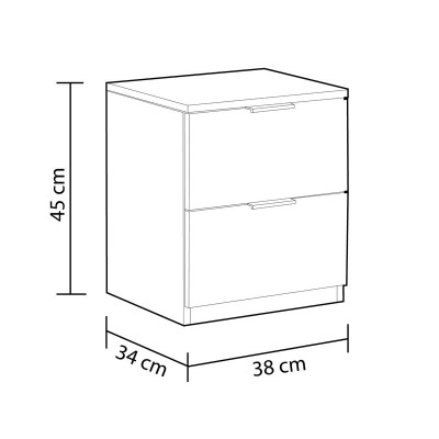 Mesa de Cabeceira 2 Gavetas - Disponível em 2 cores