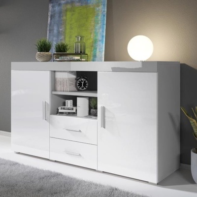 Aparador Ran 2 portas 2 gavetas 2 prateleiras - Disponível em 4 cores