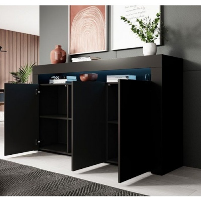 Aparador 3 Portas com luz LED - Disponível em 5 cores