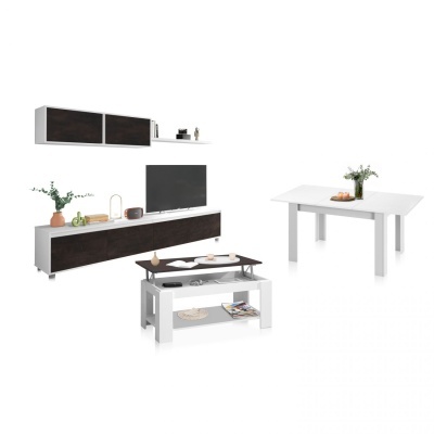 Conjunto de Móveis de Sala, Mesa de Centro e Mesa de Refeições - Disponível em 3 cores