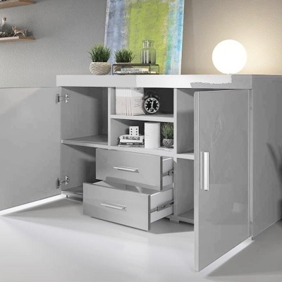 Aparador Ran 2 portas 2 gavetas 2 prateleiras - Disponível em 4 cores