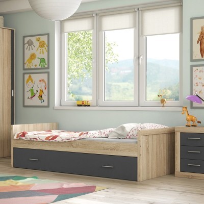 Cama de Solteiro com Arrumação - Disponível em 2 cores