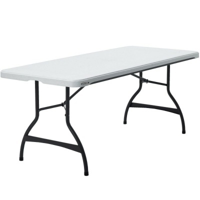 Mesa Dobrável Aço e Plástico 182 x 73,5 x 76cm - Disponível em 2 cores