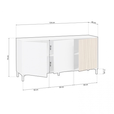 Aparador 3 portas Estilo Moderno