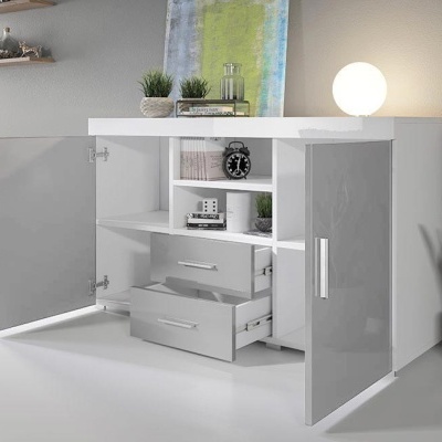 Aparador Ran 2 portas 2 gavetas 2 prateleiras - Disponível em 4 cores