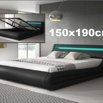 Cama de Casal 150x190cm com Estrado elevatório - Disponível em 3 cores