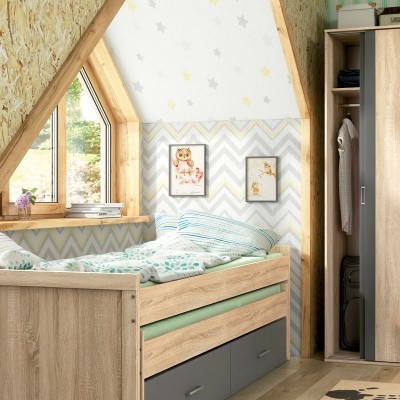 Cama Dupla com Gavetas de Arrumação - Disponível em 2 cores