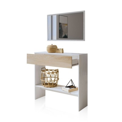 Móvel de Entrada com Gaveta e Espelho incluído - Disponível em 4 cores