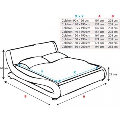 Cama de Casal Picci + Colchão 200x180cm - Disponível em 2 cores