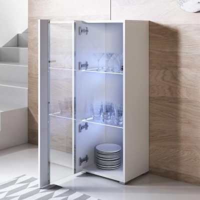 Vitrine de chão Kol V2 com luz de presença LED  - Disponível em 5 cores