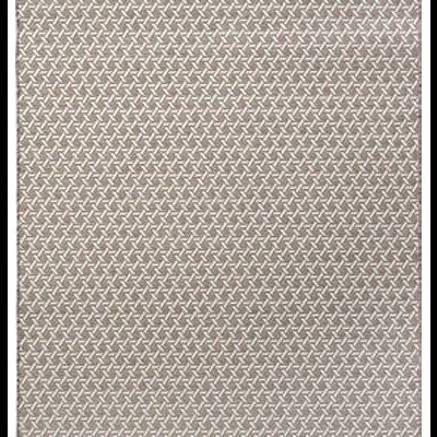 Tapete com padrão geométrico em tons de bege e cinza