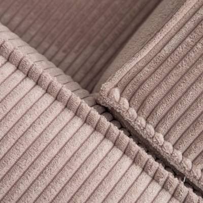 tecido de algodão bege com riscas e costura dupla