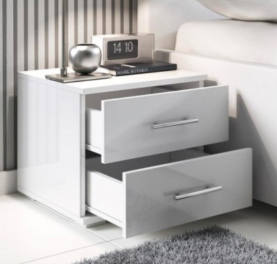 Mesinha de Cabeceira 2 Gavetas Bel - Disponível em 2 cores
