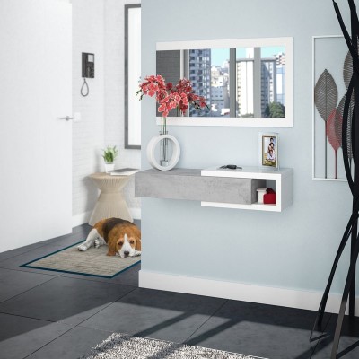 Móvel de Entrada com Gaveta e Espelho incluído - Disponível em 2 cores