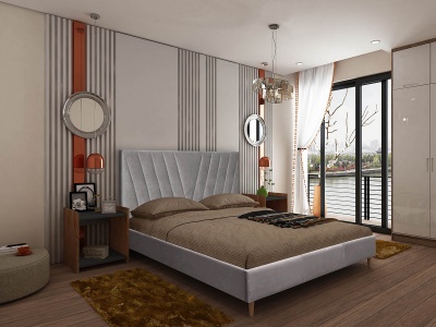 Cama de Casal Estrado e Cabeceira de Cama incluídos - Disponível em 2 cores e 2 medidas