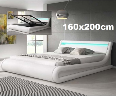 Cama de Casal 160X200cm com Estrado elevatório - Disponível em 3 cores