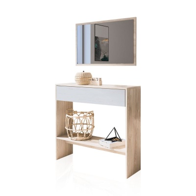 Móvel de Entrada com Gaveta e Espelho incluído - Disponível em 4 cores