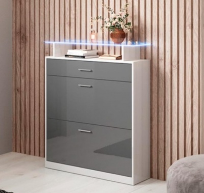 Móvel de Entrada com Gaveta, Sapateira e luz LED - Disponível em 4 cores