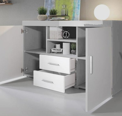 Aparador Ran 2 portas 2 gavetas 2 prateleiras - Disponível em 4 cores