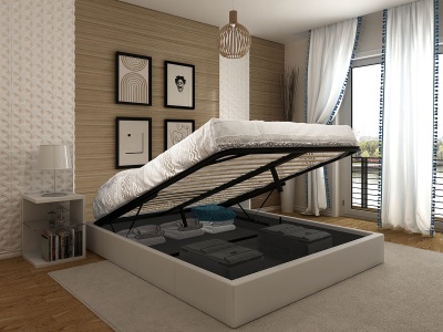 Sommier Casal com Arrumação - Disponível em 3 medidas e 2 cores