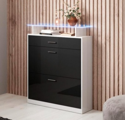 Móvel de Entrada com Gaveta, Sapateira e luz LED - Disponível em 4 cores