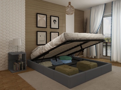 Sommier Casal 180x200cm com Arrumação - Disponível em 2 cores