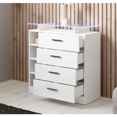 Móvel de Entrada com 4 Gavetas e luz LED