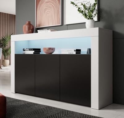 Aparador 3 Portas com luz LED - Disponível em 5 cores