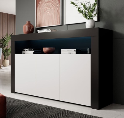 Aparador 3 Portas com luz LED - Disponível em 5 cores