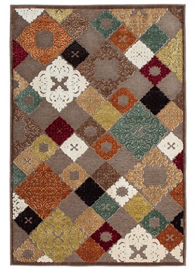 Tapete colorido com padrão geométrico em relevo