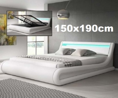 Cama de Casal 150x190cm com Estrado elevatório - Disponível em 3 cores