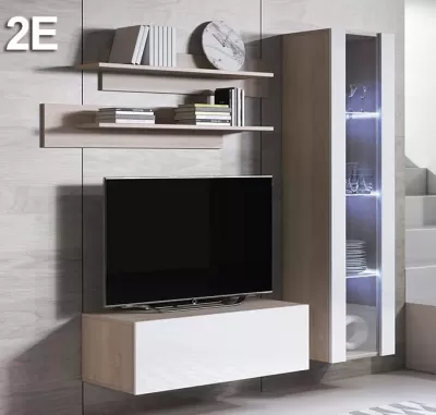 Conjunto de Móveis de Sala Koi2 com luz LED - Disponível em 5 cores