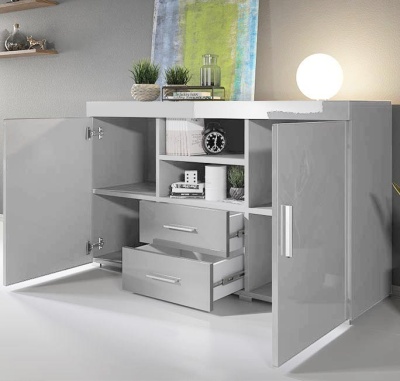 Aparador Ran 2 portas 2 gavetas 2 prateleiras - Disponível em 4 cores