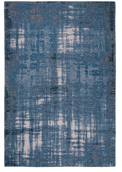 Tapete retangular com padrão abstrato em tons de azul e bege