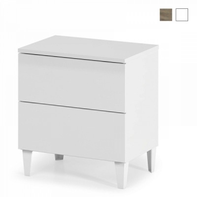 Mesa de Cabeceira Low 2 Gavetas - 2 cores