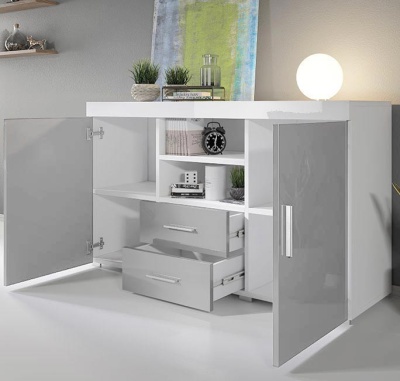 Aparador Ran 2 portas 2 gavetas 2 prateleiras - Disponível em 4 cores