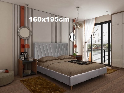 Cama de Casal 160x195cm com Estrado e Cabeceira de Cama incluídos - Disponível em 2 cores