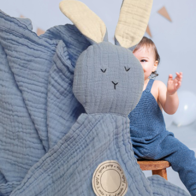 Fralda para bebé 100% Algodão Boneco cor Azul - Ref.Rodano