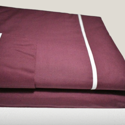 Jogo de Lençois 100% Algodão Percale 200 Fios cor Bordeaux - Sena