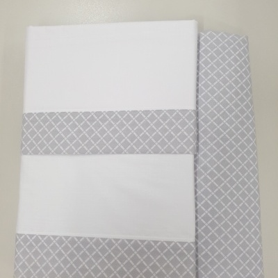 Jogo de Lençois 100% Algodão cor Cinza - Ref.PT Est.0001