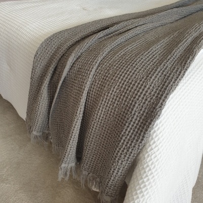 Manta 100% Algodão Favo cor Cinza escuro - Ref.856