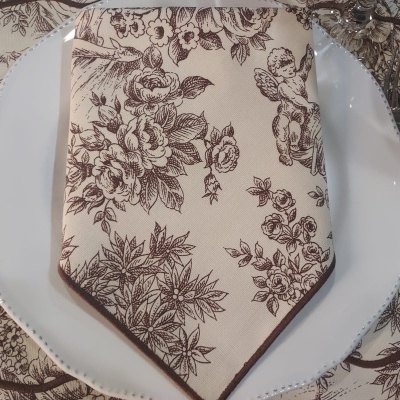 Guardanapos 100% Algodão cor Castanho - Ref.Renascimento