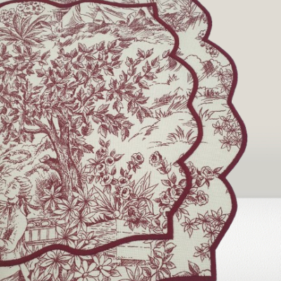 Individuais de Mesa 100% Algodão cor Bordeaux - Ref.Renascimento