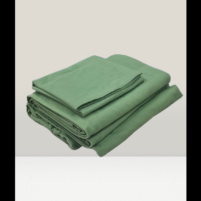 Jogo de Lençois Flanela 100% Algodão cor Verde - Tamisa