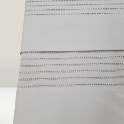 Jogo de Lençois 100% Algodão Percale 200Fios cor Cinza com detalhe trabalhado - Ref.JCS Rubi