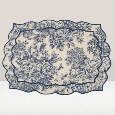 Individuais de Mesa 100% Algodão cor Azul - Ref.Renascimento