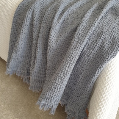 Manta 100% Algodão Favo cor Azul - Ref.856